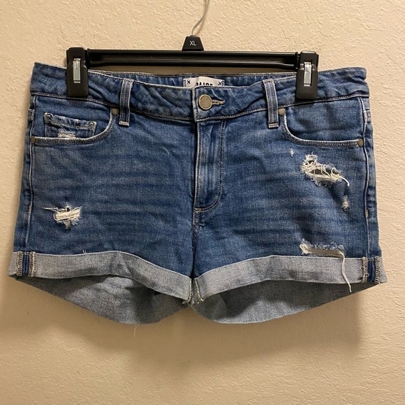 Paige Jimmy Jimmy Distressed Cuffed Denim Short Size 27 - Picture 1 of 9